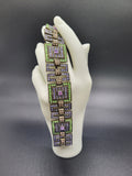 Art Deco Style Colorful Rhinestone Bracelet 7 1/4"