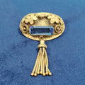 Antique Edwardian Blue Brooch with Tassel