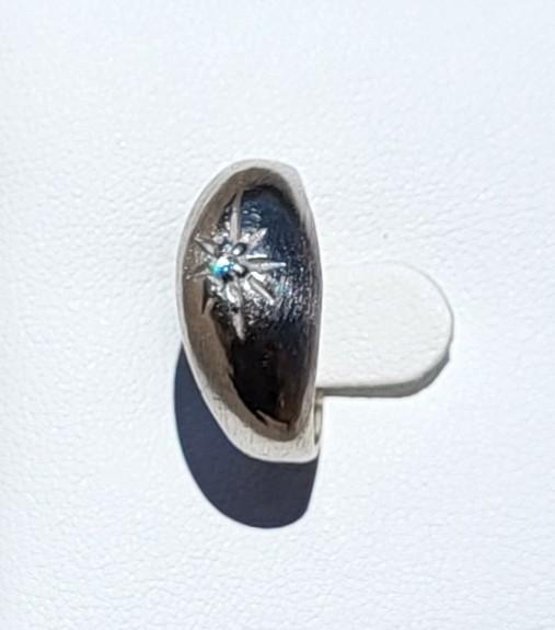 JTC - Zales - 10K White Gold Vintage Star Dome Solitaire Ring, Size 5 1/2