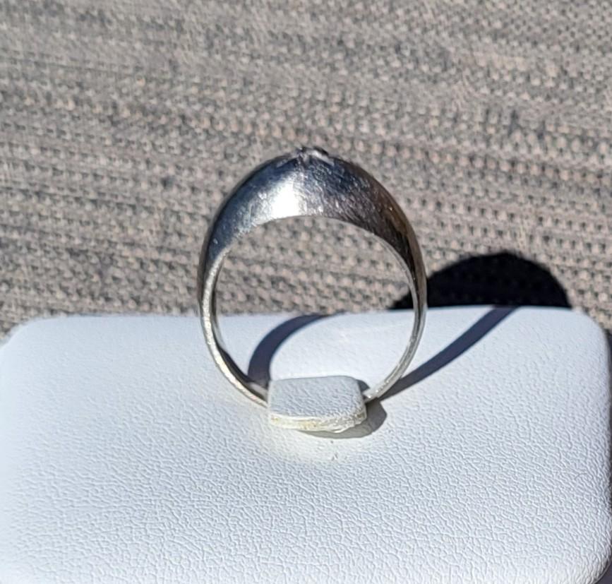 JTC - Zales - 10K White Gold Vintage Star Dome Solitaire Ring, Size 5 1/2