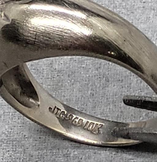 JTC - Zales - 10K White Gold Vintage Star Dome Solitaire Ring, Size 5 1/2